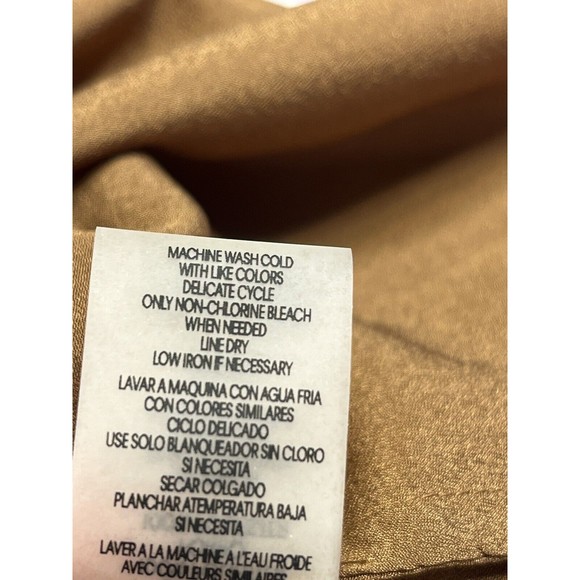 NWT - Calvin Klein Brown Floral Belted Handkerchief Hemline Dress Sz 14 - Picture 14 of 14